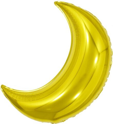 Шар с клапаном (10''/25 см) Мини-фигура, Полумесяц, Золото, 1 шт.