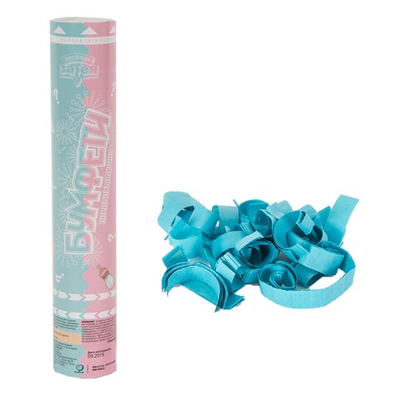 Хлопушка «Мальчик или девочка», бумажное голубое конфетти, 30 см