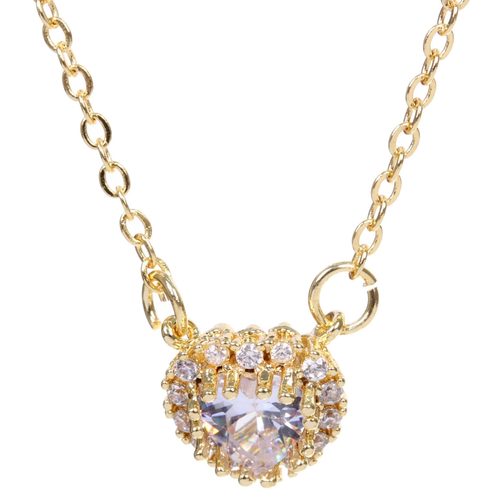 Подвеска из гиппоалергенного сплава со стразами «АМОРИО», цвет серебро и золото, d-20см/0,9см