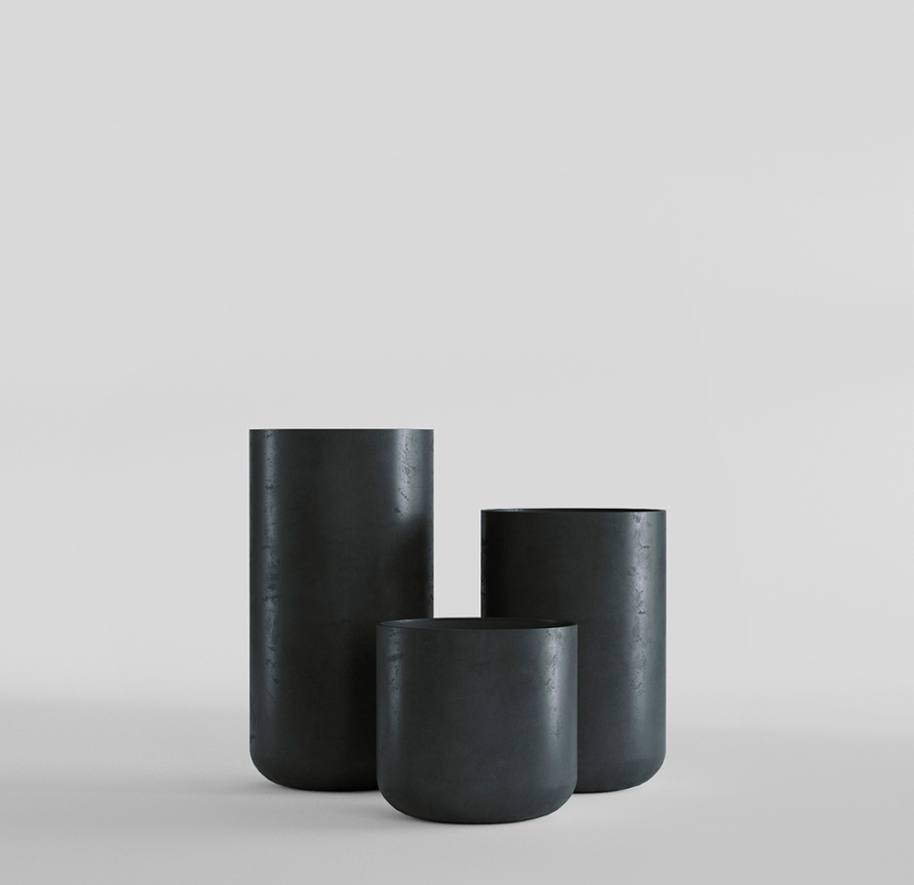 Кашпо, коллекция Concrete (Midnight), форма TOPPER