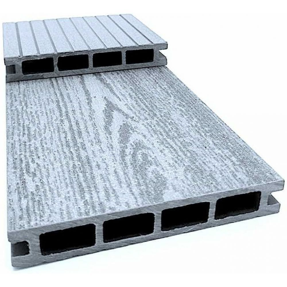 Террасная доска NanoWood ЕСО Classic Вельвет-Дерево Серый (150x25х6000мм)