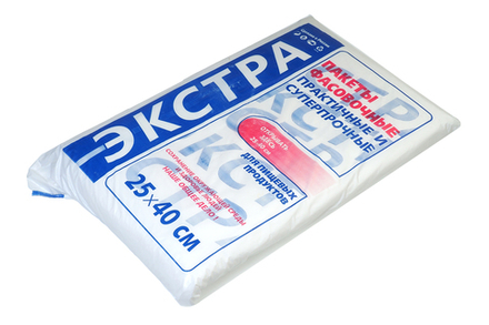 Пакет фасовочный ПНД евро Ромашка Экстра 25х40см 10мкм вес пачки 950г вес пакета 1.9г 500шт/уп цена за уп