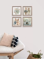 Картины на стену интерьерные на холсте 4 шт, 23*23 см