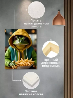 Модульная интерьерная картина на стену Лягушки фаст фуд