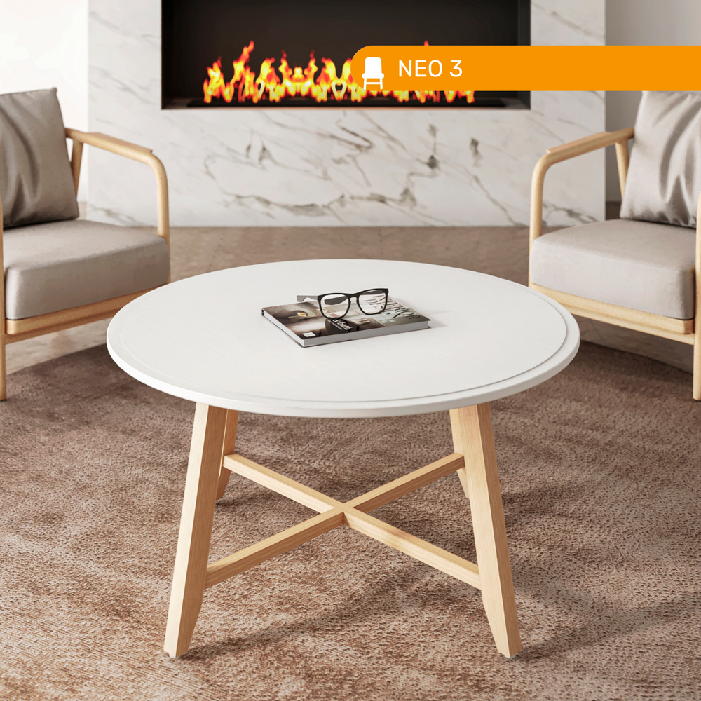 Стол журнальный NEO 3, цвет белый матовый / светлое дерево