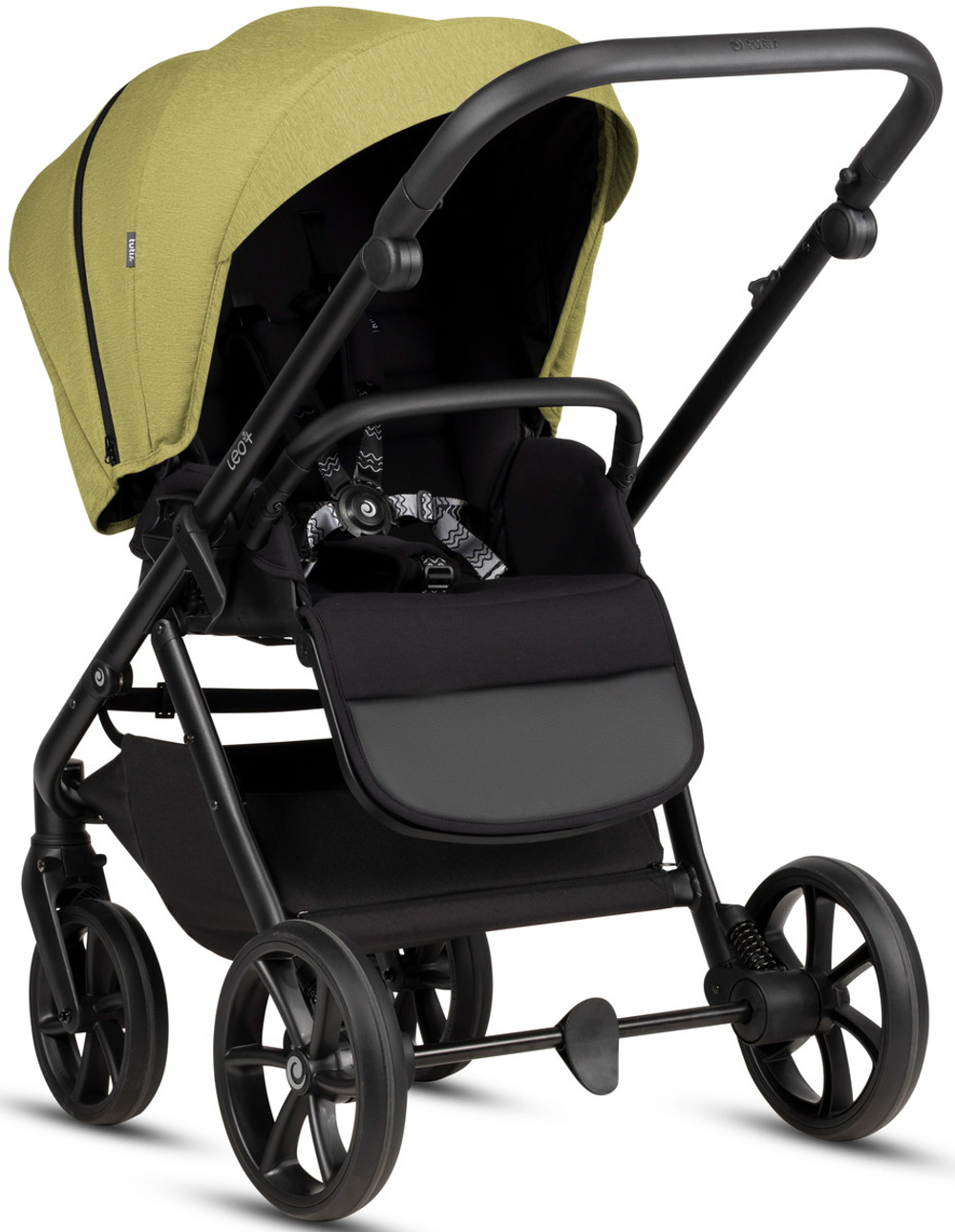 Детская коляска Tutis Leo 3 Plus 4 в 1 с автокреслом Elo Lux EduSky Black и базой 1582302 Green