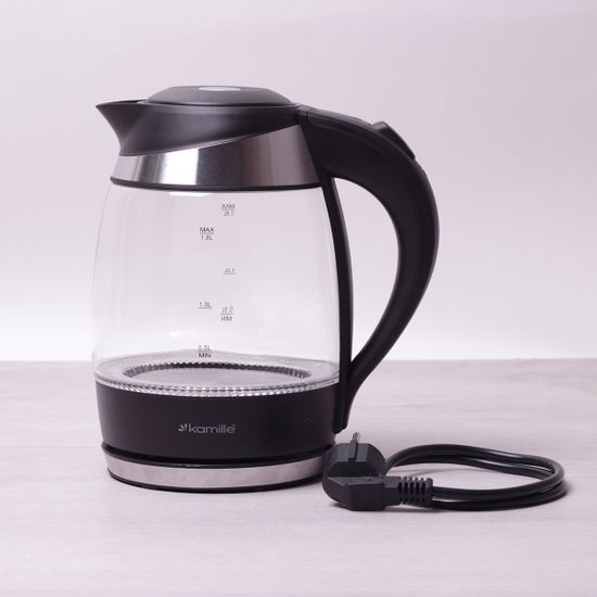Чайник 1.8 л электрический с синей LED подсветкой Kamille KM-1702B