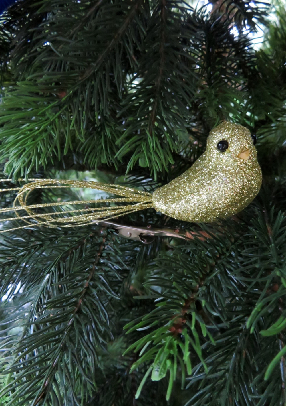 Птица на клипсе 22х11см House of Seasons золотая