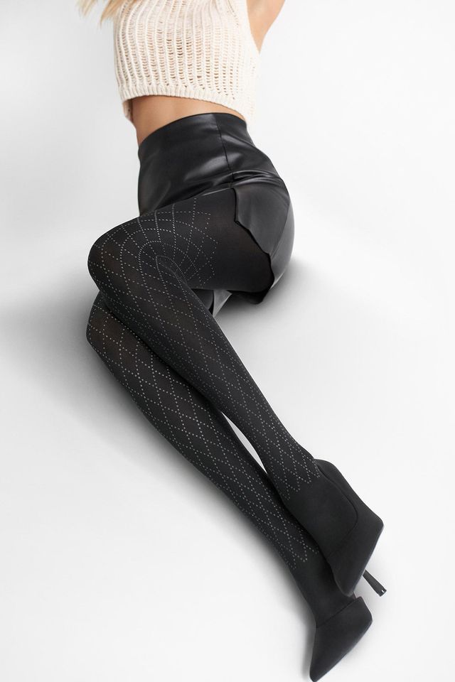 Колготки с блестящей геометрией Allure