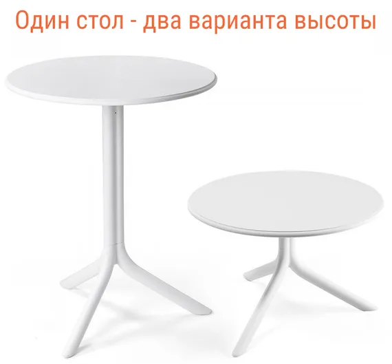 Регулируемый пластиковый стол Spritz Ø60х76-40 см, антрацит