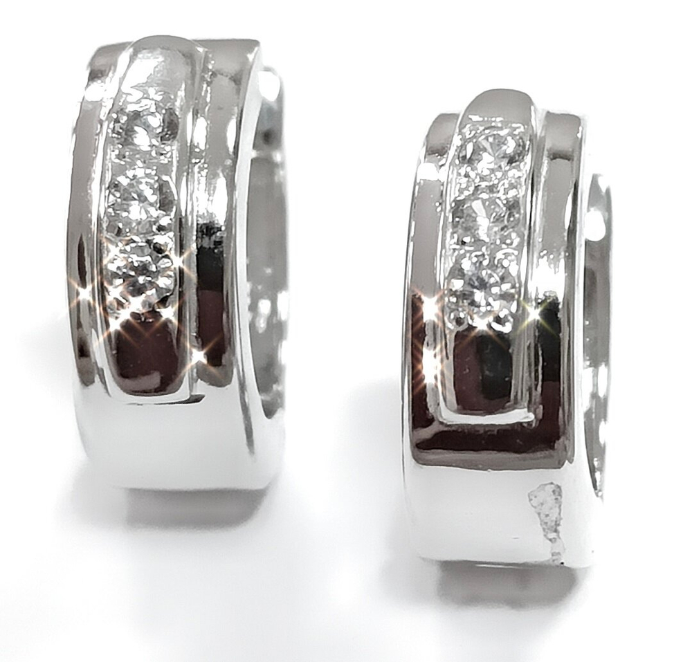 Ювелирные серьги из серебра 925 пробы с фианитами