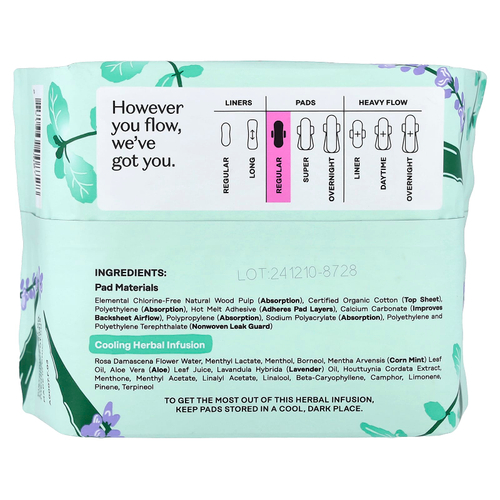 The Honey Pot Company, органический охлаждающий травяной настой, подушечки с крылышками, обычные, 20 шт.