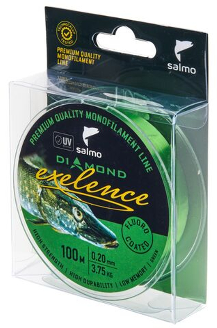 Леска монофильная Salmo Diamond EXELENCE FLUORO COATED Green 100/020
