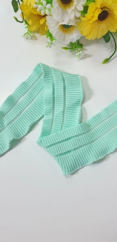 Манжет, 6см ×100см. Мята с прозрачной полосой (одинарный)
