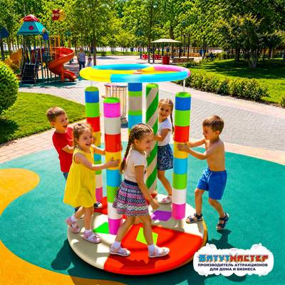 Электрическая карусель детская 4KIDS "Яркие впечатления"