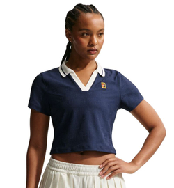 Женское теннисное поло Nike Court Dri-FIT Cropped - midnight navy/sail