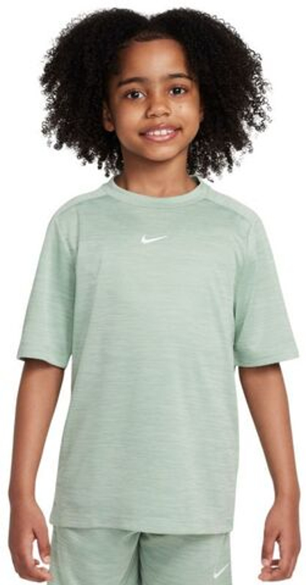 Детская теннисная футболка Nike Boys Multi Dri-FIT Short-Sleeve Top - steam/light silver/white