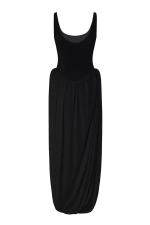 Черное платье с буфами