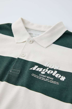 ZARA ПОЛО В ПОЛОСКУ, ЦВЕТ НОЧНОГО НЕБА