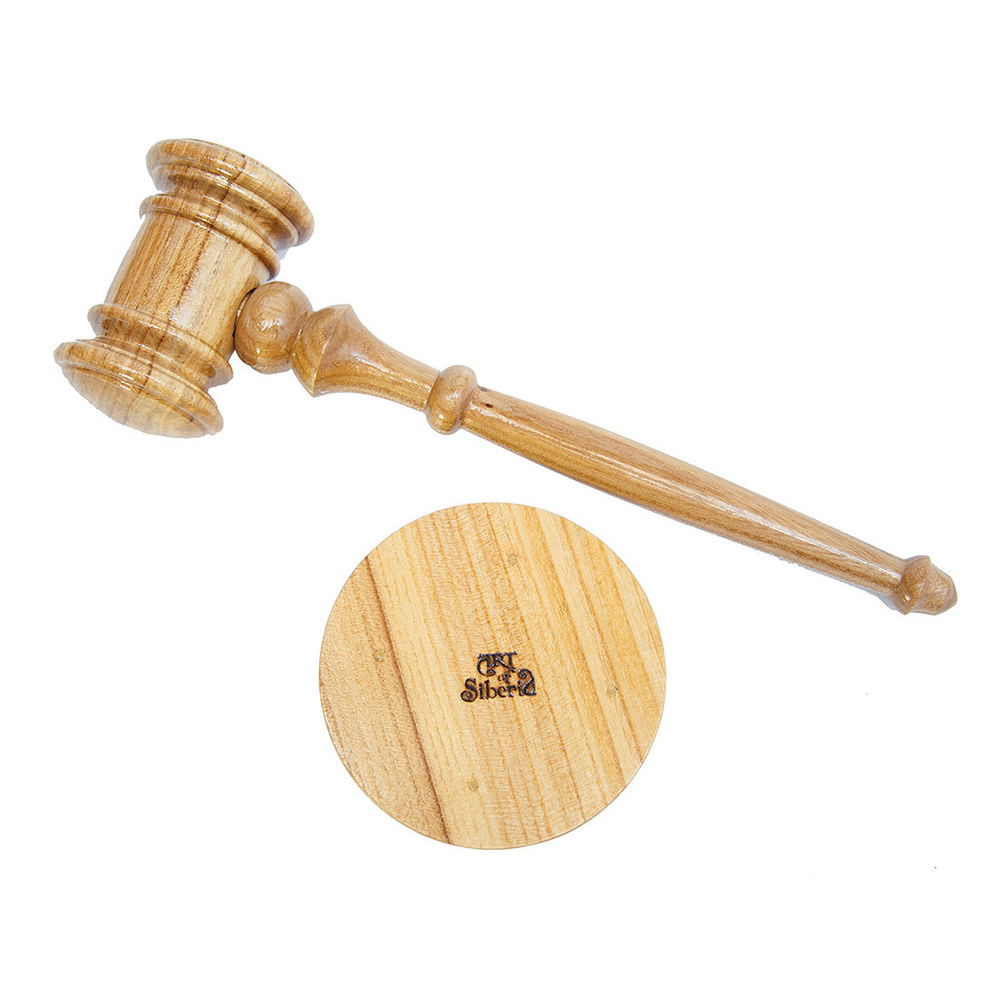 Деревянный молоток судьи (аукционный молоток) из древесины вяза. wg4