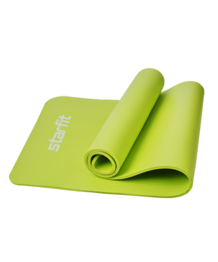Коврик для йоги и фитнеса FM-301, NBR, 183x61x1,0 см, лаймовый