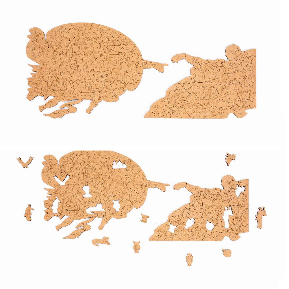 Деревянный пазл "Сотворение Адама" (M/185 детали) (Woodzle)