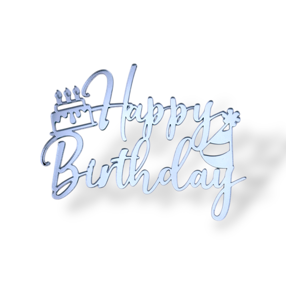 Топпер На Торец "Happy Birthday" ТН6236 10см, акрил