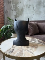 Кашпо Кошка Гипсовая голова Ваза скульптура горшок