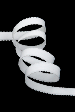 Резинка бретелечная белая матовая ширина 15 мм с учетом фестона Lauma (Латвия)