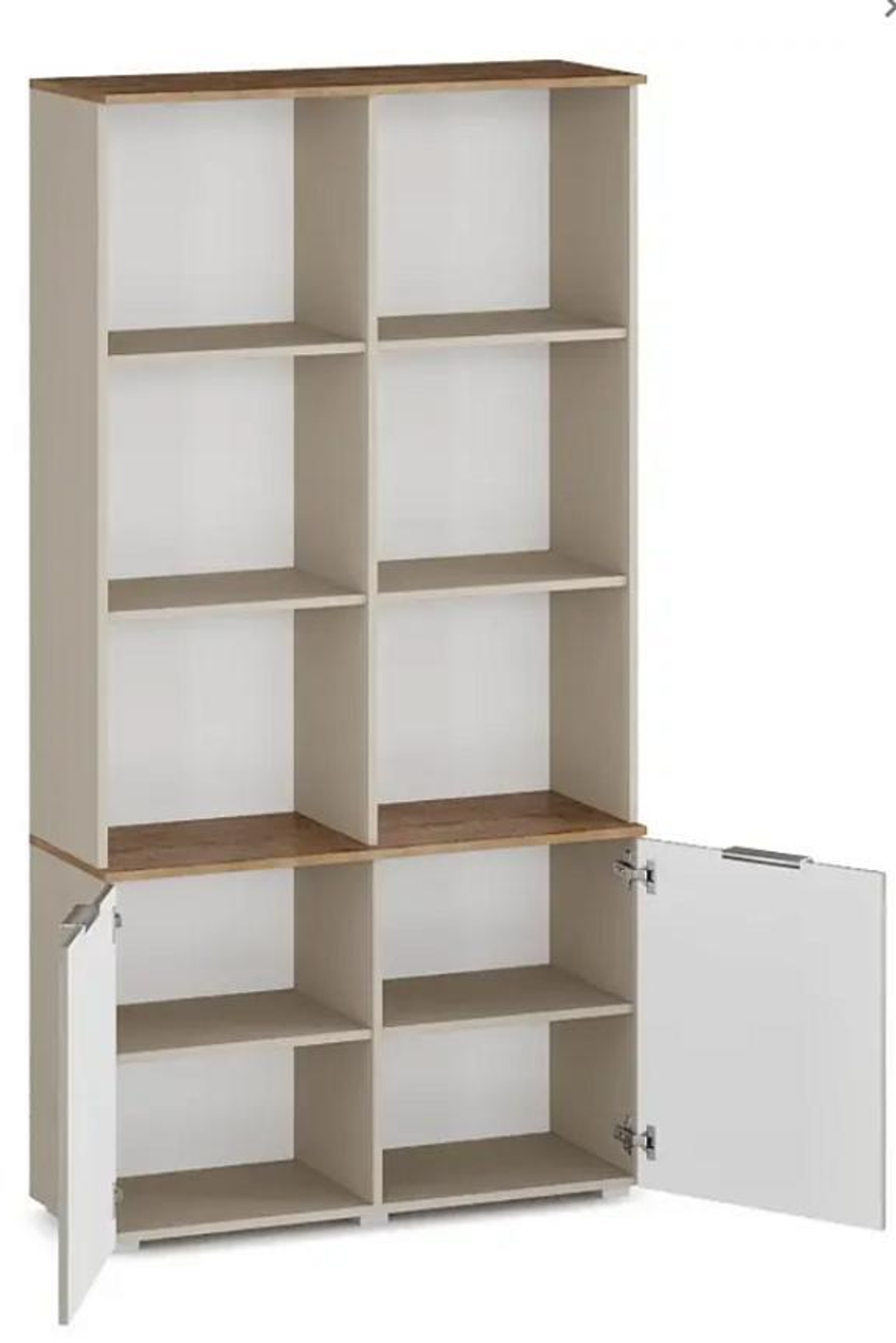 Стеллаж Салерно 2 (МДФ) SF-022 Сантьяго Кашемир 5981 BS 98*36*190 см, Бежевый   Фиеста
