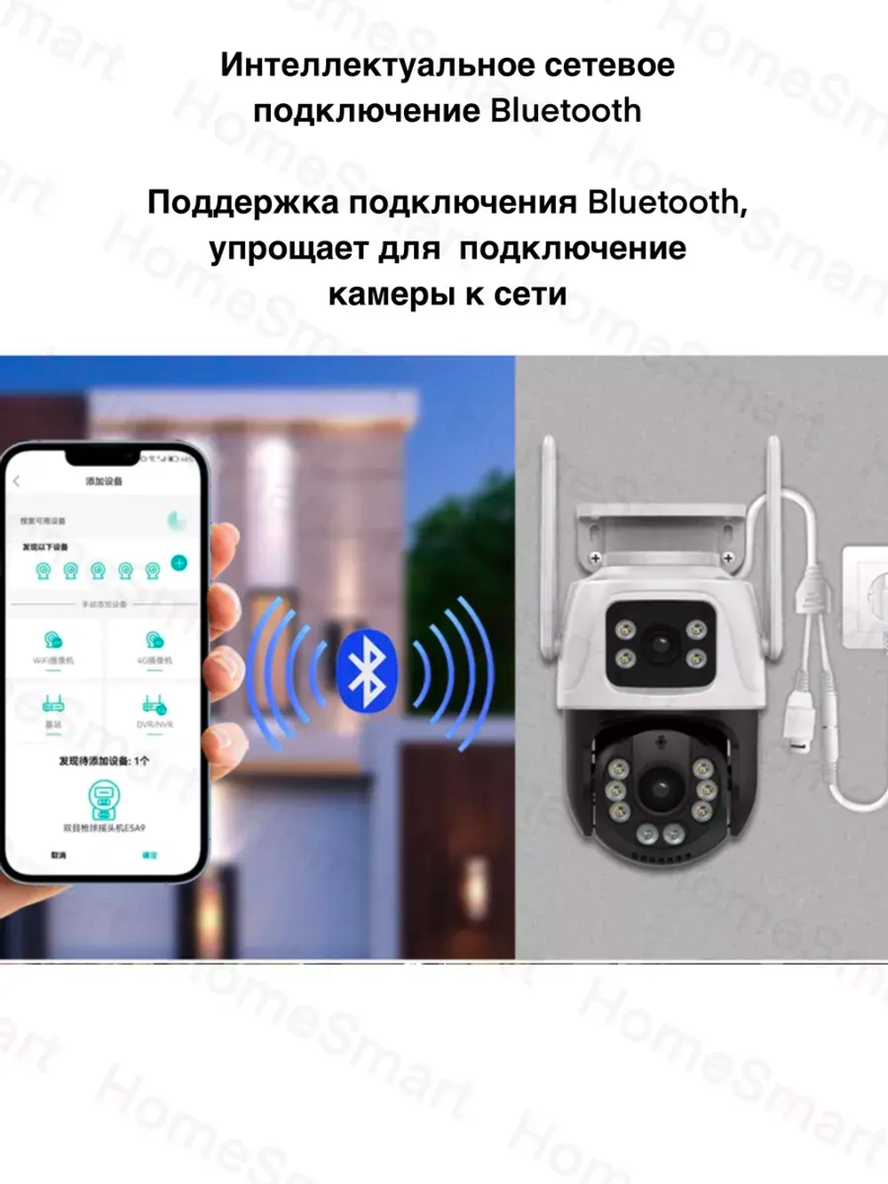 Камера видеонаблюдения уличная для дома Wi-Fi 64ГБ 3м