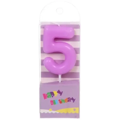 Свеча для торта Цифра Праздник «5» 9 см