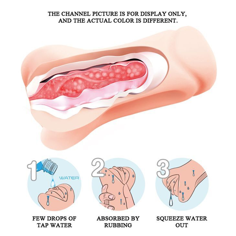 Телесный мастурбатор-вагина с эффектом смазки (Цвет: телесный)