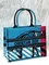 Сумка Dior Book Tote, модель среднего формата розовый/синий