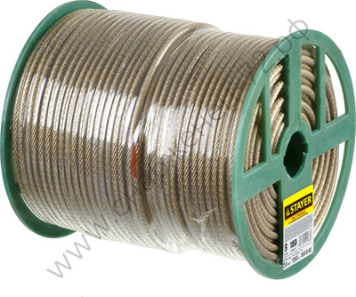 STAYER 6 мм, L=150м., стальной трос в полимерной оболочке (30410-60)