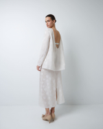 Юбка из смесового шелка Стелла Маккартни сердечки белый