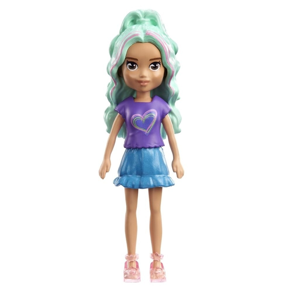 Polly Pocket - Кукла в голубой юбке с оборкой HKV81