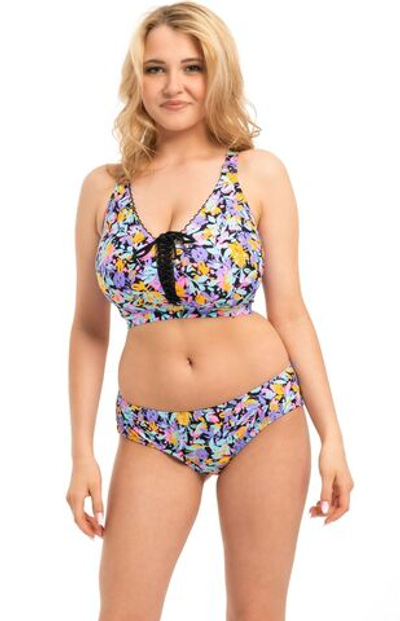 Купальный лиф с растительным принтом и шнуровкой по центру (Размер: 70K) (Цвет: разноцветный)