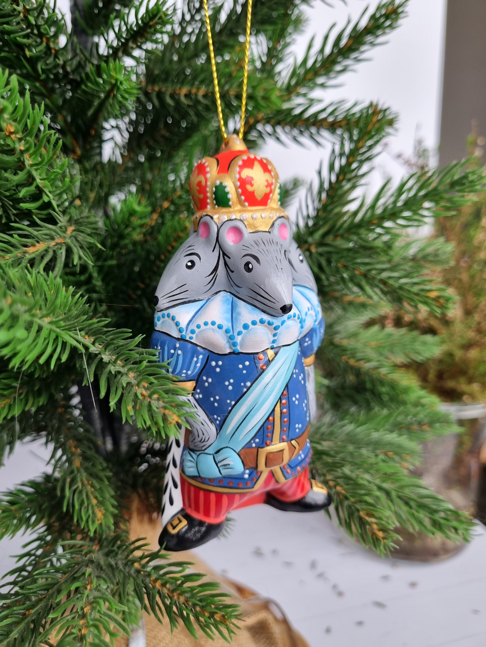 Мышиный король ёлочная игрушка из фарфора
