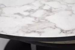 "Олимп" стол журнальный раздвижной из HPL 80-131х131см, Н43,5, цвет столешницы мрамор "Каррара"