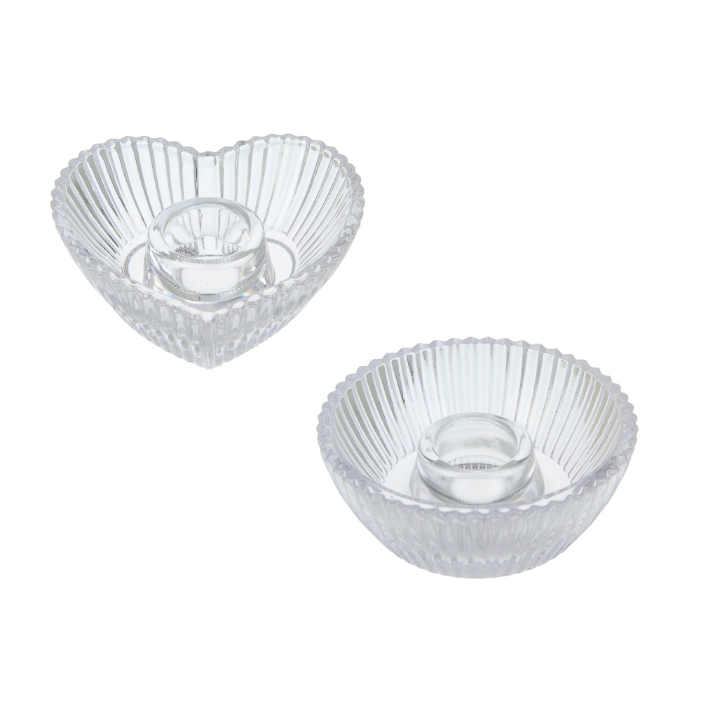 Подсвечник тм LADECOR стеклянный, 8,5x8,5x3,5 см, 2 формы