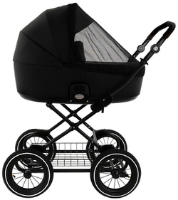 Детская коляска Roan Bass Next Classic Кожа d12 3 в 1 с автокреслом Elo Black RCL300/1 Black