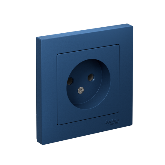 Розетка AtlasDesign 16А без заземл. в сборе аквамарин SE ATN001140