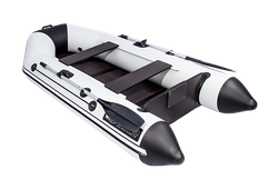 Лодка ПВХ АКВА 2800 Слань-книжка киль Светло-серый/черный