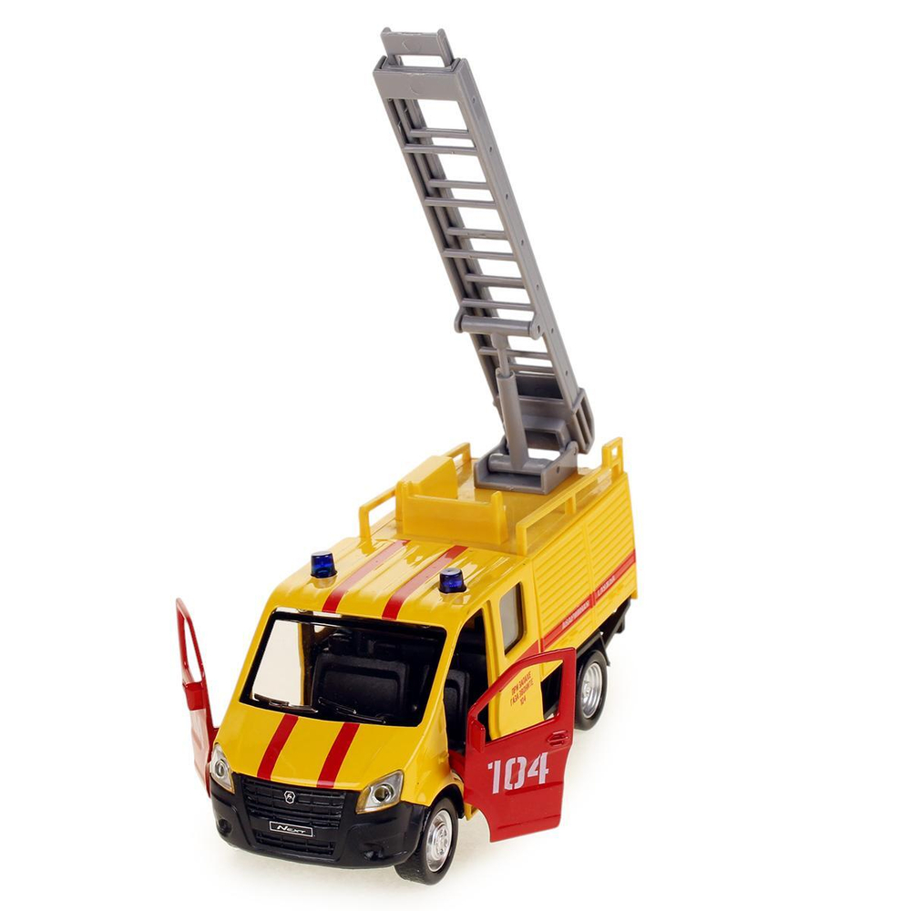 Модель ин. мет. "ГАЗель Next. Аварийная" 15см. свет-звук, дв, в коробка NEXTFIR-15SLEM-YE (Технопарк)