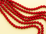 Нить бусин для украшений 10мм, "Майорка-Красный" (имитация)