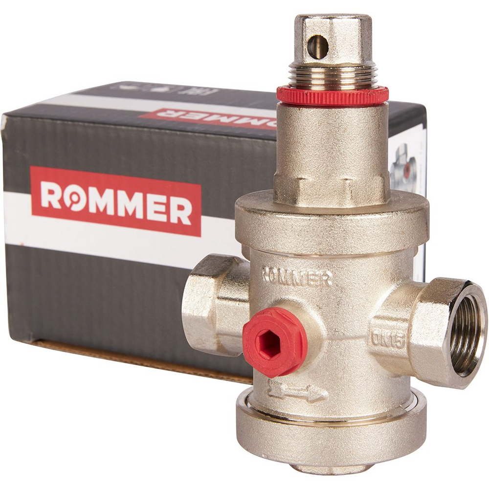 Регулятор давления поршневой ROMMER - 1/2" (ВР/ВР, PN25, Tmax 100°C, настройка 1-6 бар)