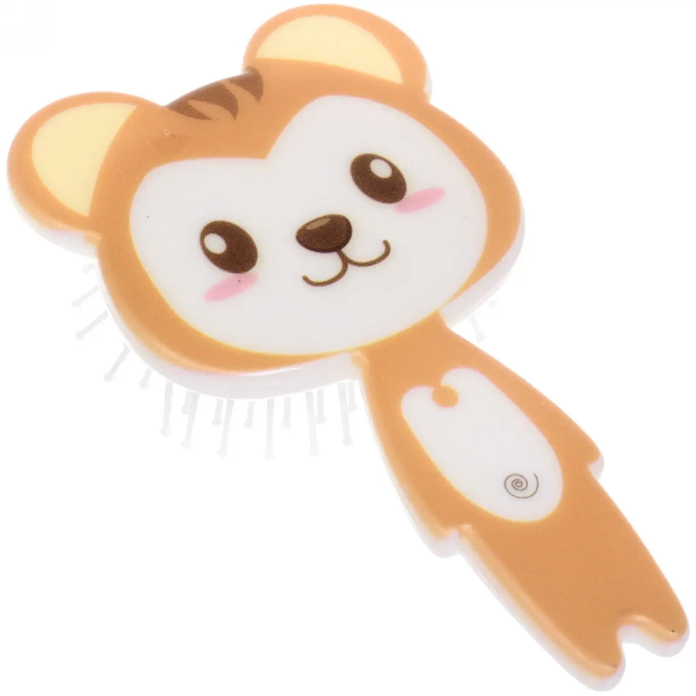 Расческа массажная детская «Zverushka» медвежёнок, цвет коричневый/белый, 7*13см