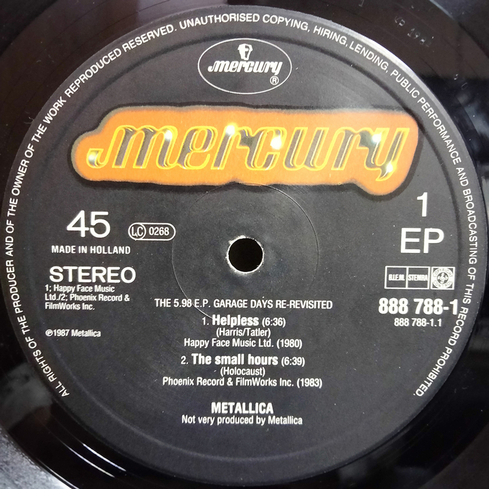 Metallica / The $5.98 E.P. - Garage Days Re-Revisited (12"Vinyl EP)