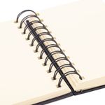 Скетчбук, слоновая кость 140 г/м2 90х140 мм, 80 л., КОЖЗАМ, гребень, BRAUBERG ART CLASSIC, черный, 116474